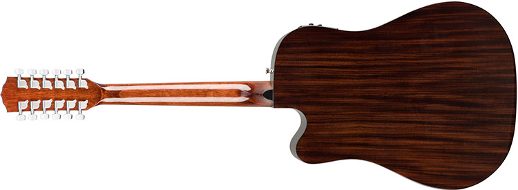 Mặt sau và hai bên hông Fender CD-140SCE 12-String được làm bằng gỗ Rosewood